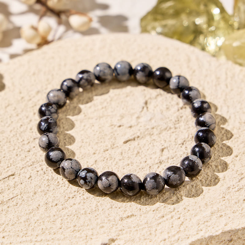 FuAttract Harmony Balance & Positive Vibes Natural Multi Material Stone Unisex Versatile Bracelet - Snowflake Obsidian - image 61
