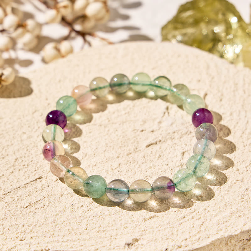 FuAttract Harmony Balance & Positive Vibes Natural Multi Material Stone Fashion Versatile Bracelet - Rainbow Fluorite - image 72