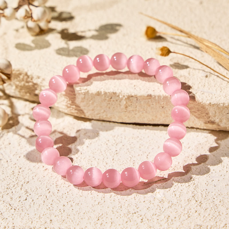FuAttract Harmony Balance & Positive Vibes Natural Multi Material Stone Fashion Versatile Bracelet - Deep Pink Cat's Eye - image 88