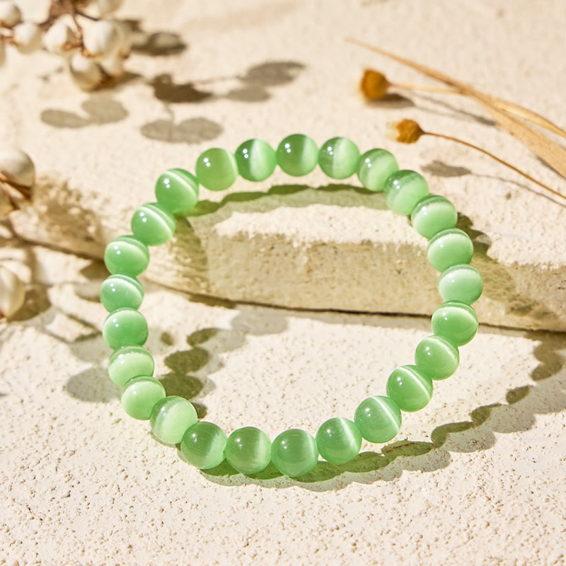 FuAttract Harmony Balance & Positive Vibes Natural Multi Material Stone Fashion Versatile Bracelet - Fruit Green Cat's Eye - image 97