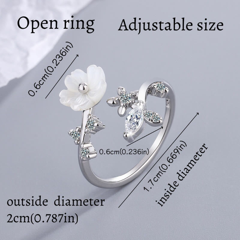 FREE Today: Love Harmony & Grace Mother of Pearl Cherry Blossom Zinc Alloy Ring - image 3