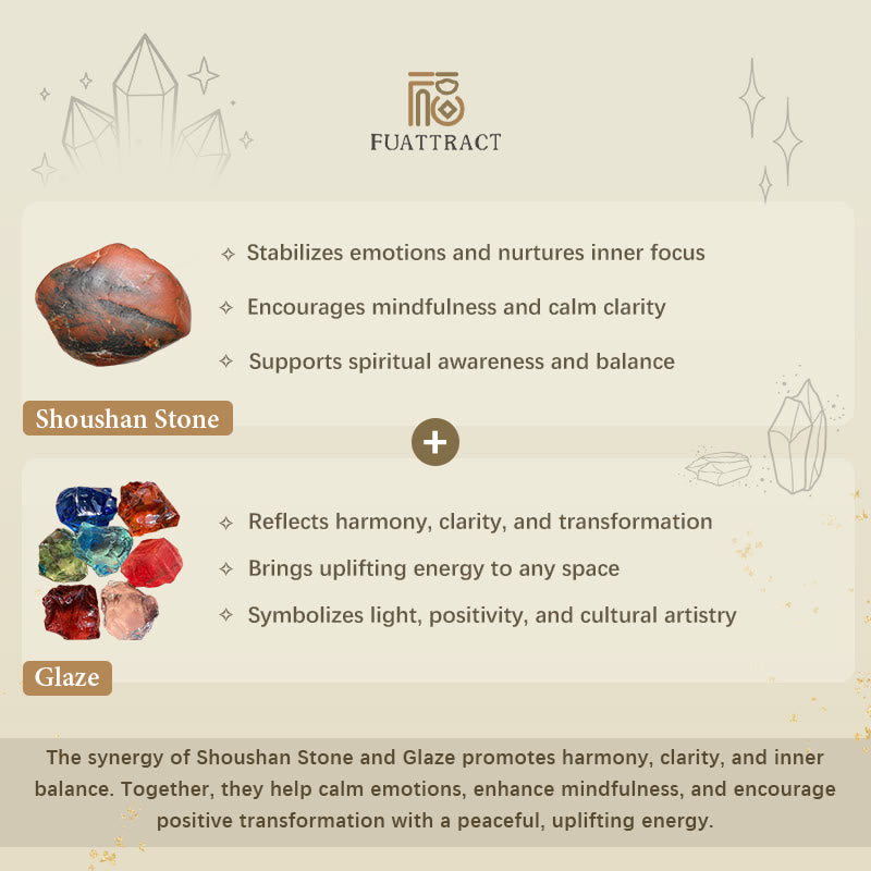 FuAttract Guidance Wisdom & Inner Direction Shoushan Stone Glaze Intention Bracelet - image 10