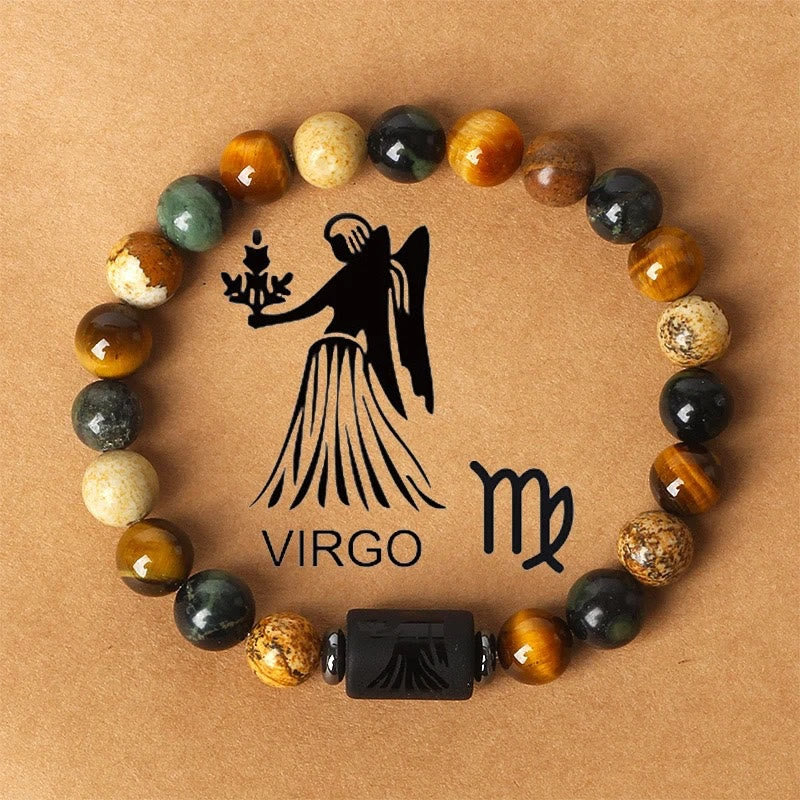 FREE Today: Confidence Balance & Personal Identity Tiger's Eye Picture Jasper Zodiac Signs Bracelet - Virgo - image 19