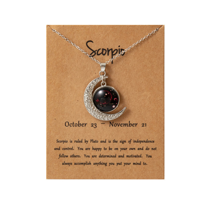 FuAttract Destiny Guidance & Cosmic Harmony Twelve Zodiac Signs Moon Glaze Luminous Pendant Necklace - Scorpio - image 13