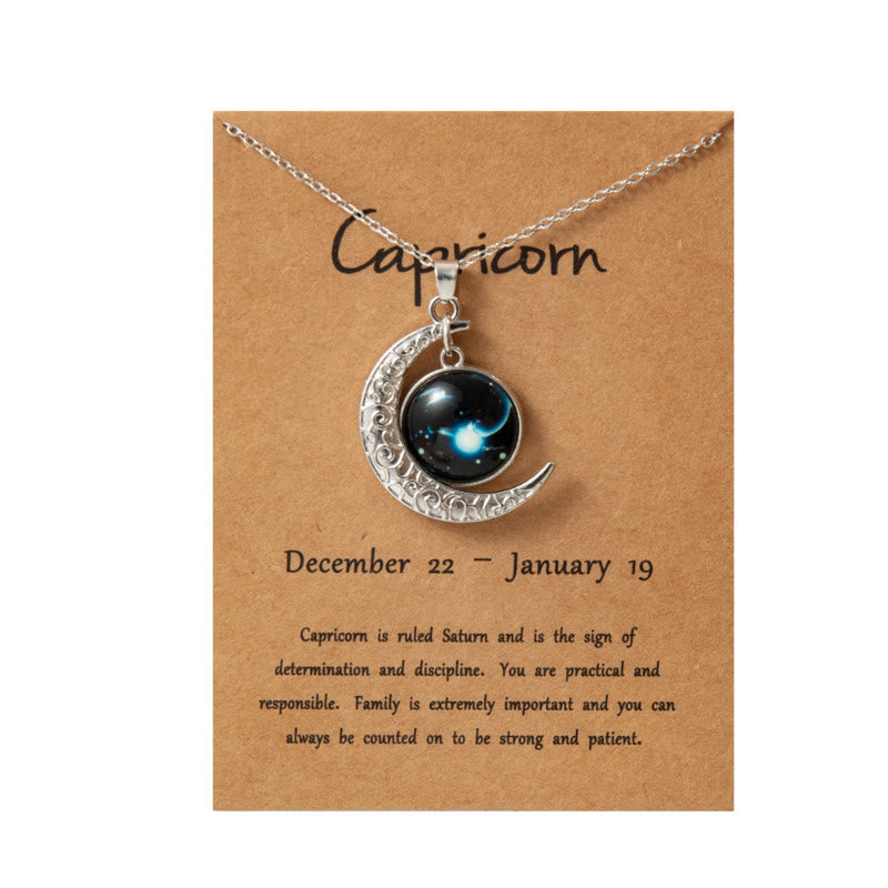 FuAttract Destiny Guidance & Cosmic Harmony Twelve Zodiac Signs Moon Glaze Luminous Pendant Necklace - Capricorn - image 15