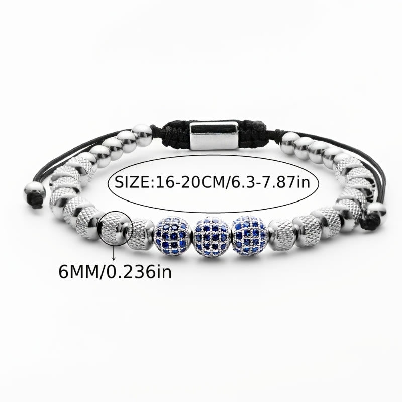 FuAttract Elegance Confidence & Luxury Energy Micro Inlaid Stainless Steel Ball Woven Bracelet - image 3