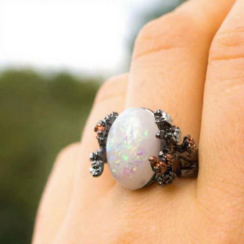 FREE Today: Beauty Harmony & Elegance Vintage White Opal Flower Grace Ring - image 4