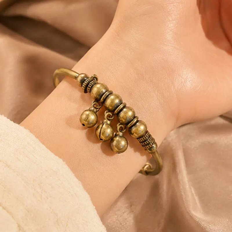 FuAttract Luck Protection & Harmony Vintage Copper Bell Charm Bracelet - image 3