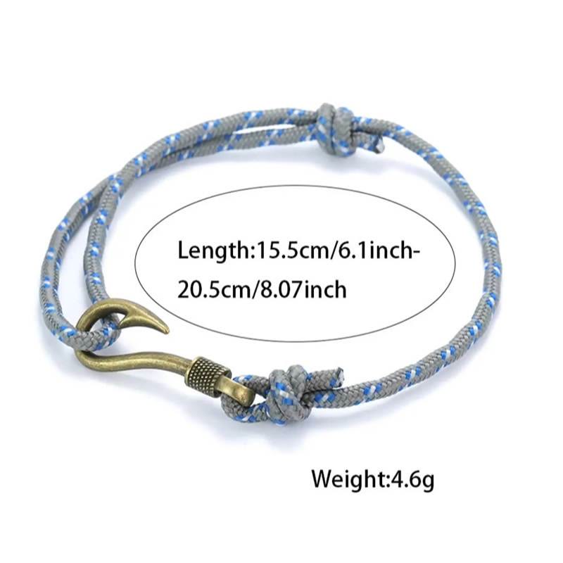 FuAttract Strength Protection & Courage Vintage Fish Hook Braided Bracelet - image 1