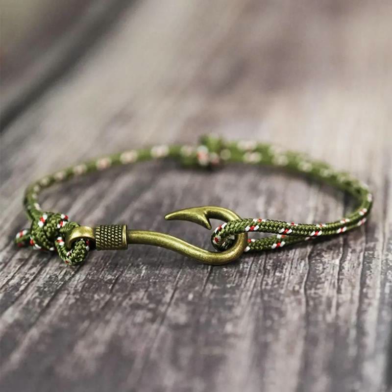 FuAttract Strength Protection & Courage Vintage Fish Hook Braided Bracelet - Chartreuse - image 0