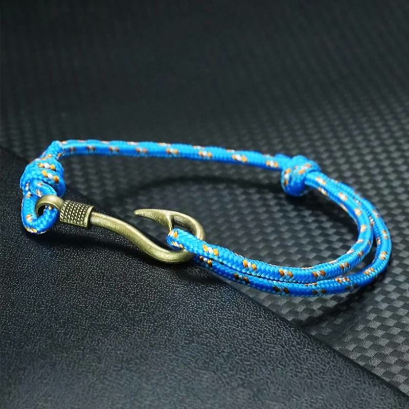FuAttract Strength Protection & Courage Vintage Fish Hook Braided Bracelet - Sky Blue - image 4