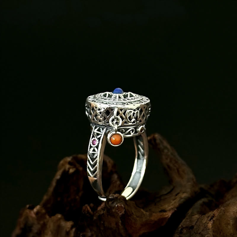 FuAttract Protection Strength & Wisdom Vajra Dorje Om Mani Mantra Rotating Copper Ring - image 4