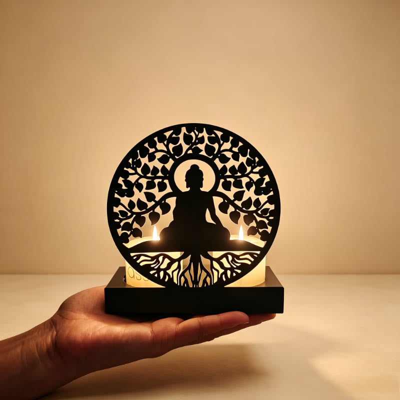 FuAttract Growth Harmony & Inner Peace Tree of Life Spiritual Zen Meditation Metal Candle Holder - image 5