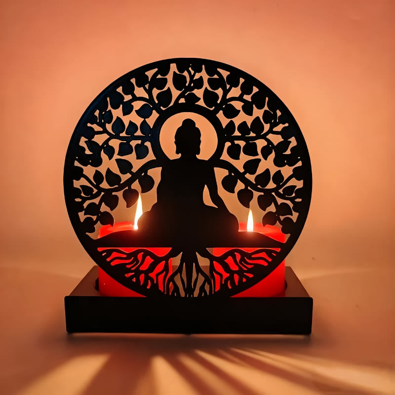 FuAttract Growth Harmony & Inner Peace Tree of Life Spiritual Zen Meditation Metal Candle Holder - image 1