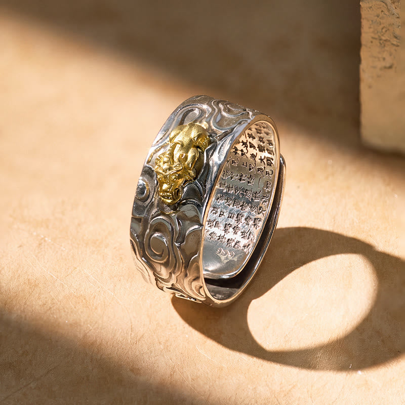 FuAttract Pixiu Attract Prosperity and Peace Wealth Band Adjustable Ring - image 1