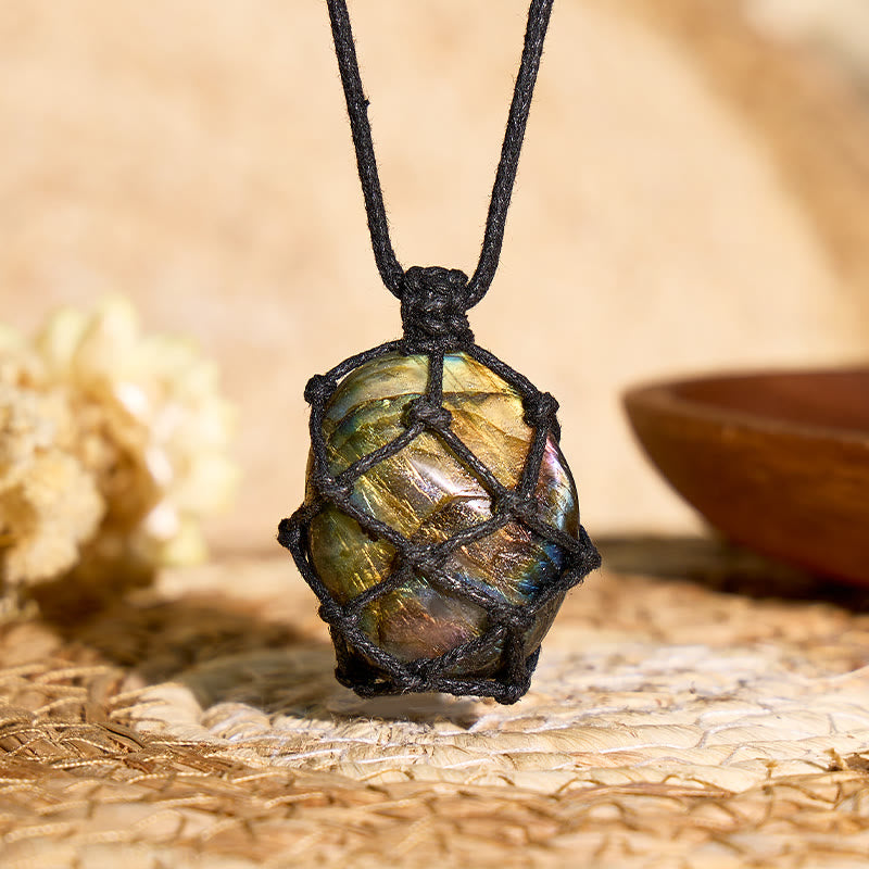 FuAttract Intuition Balance & Protection Labradorite Woven Energy Pendant Necklace - Labradorite - image 0