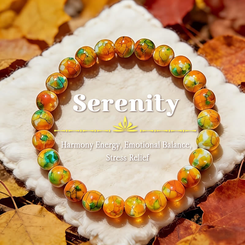 FuAttract Calm Harmony & Healing Natural Orange-Yellow Rain Flower Stone Serenity Bracelet - 8mm - image 0