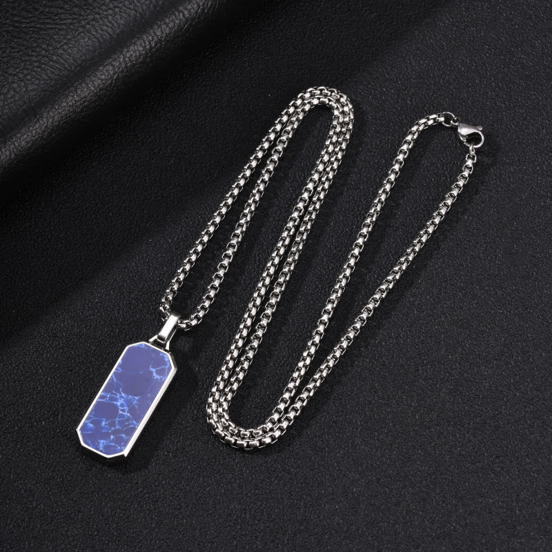 FuAttract Protection Clarity & Confidence Stainless Steel Resin Glossy Minimalist Pendant Necklace - Blue - image 16