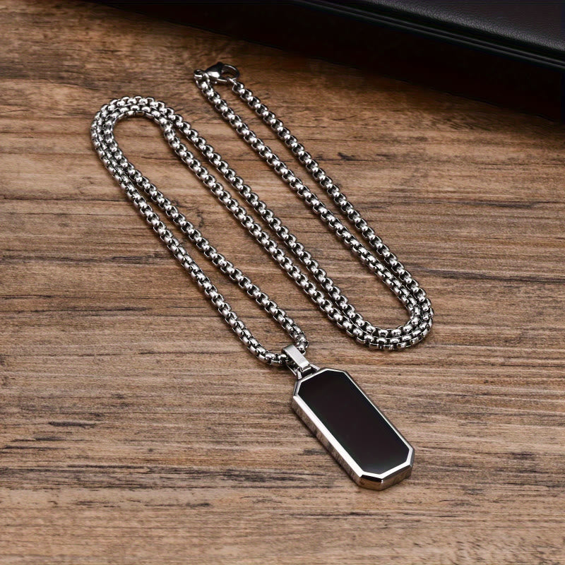 FuAttract Protection Clarity & Confidence Stainless Steel Resin Glossy Minimalist Pendant Necklace - Silver - image 0