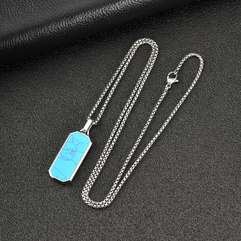 FuAttract Protection Clarity & Confidence Stainless Steel Resin Glossy Minimalist Pendant Necklace - Turquoise - image 14