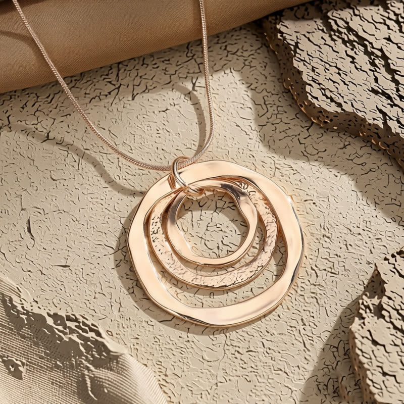FuAttract Harmony Unity & Elegance Irregular Three Circle Eternal Connection Zinc Alloy Pendant Necklace - image 8