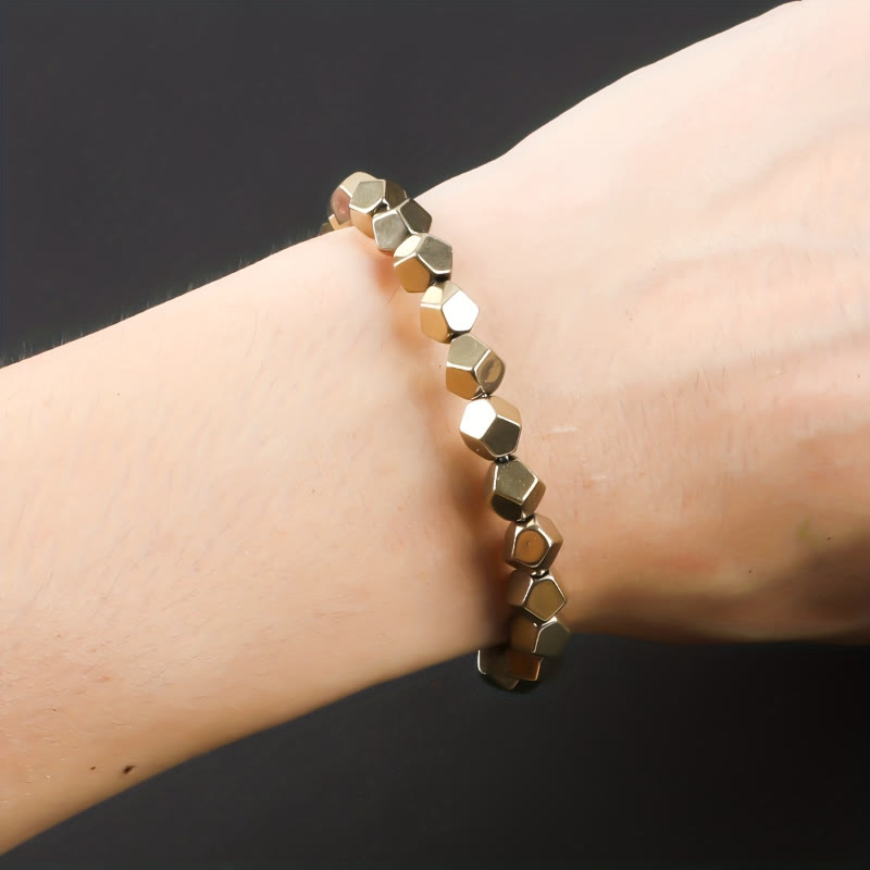 FuAttract Wealth Confidence & Protection Pyrite Irregular Faceted Bead Energy Bracelet - image 3