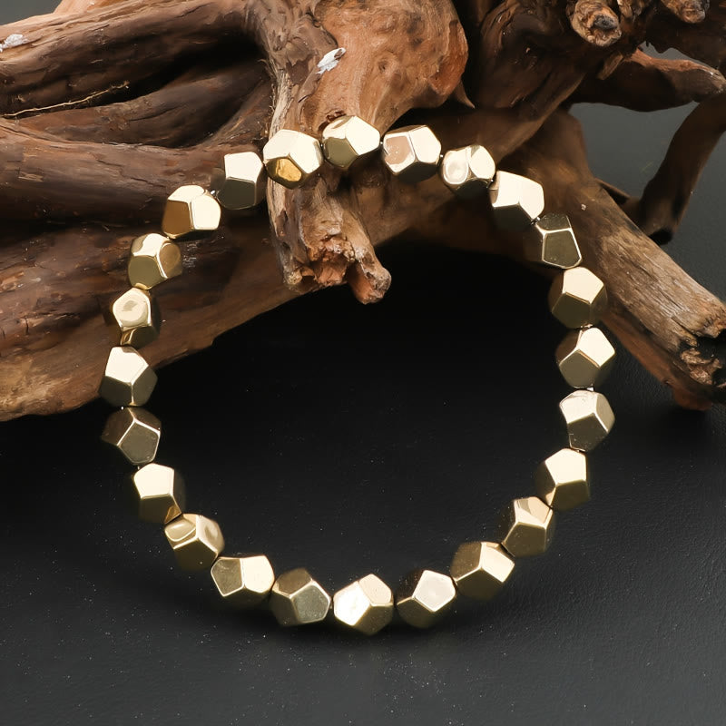 FuAttract Wealth Confidence & Protection Pyrite Irregular Faceted Bead Energy Bracelet - image 1