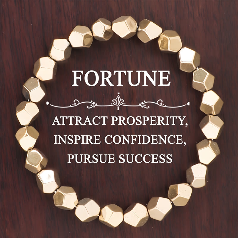 FuAttract Wealth Confidence & Protection Pyrite Irregular Faceted Bead Energy Bracelet - Pyrite - image 0