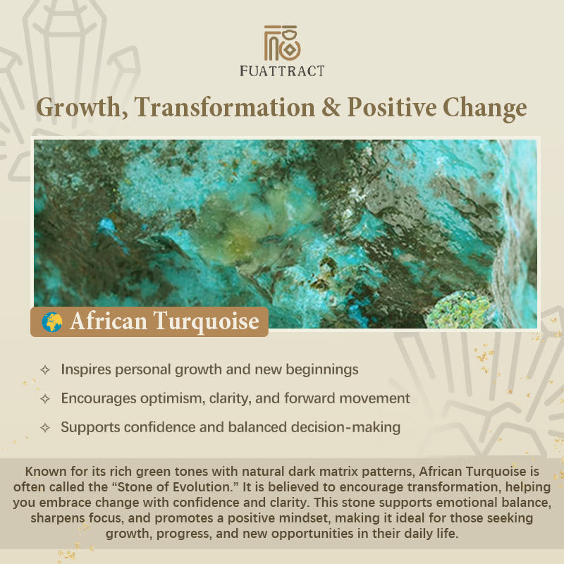 FuAttract Grounding Growth & Spiritual Connection African Turquoise Adjustable Macrame Bracelet - image 5