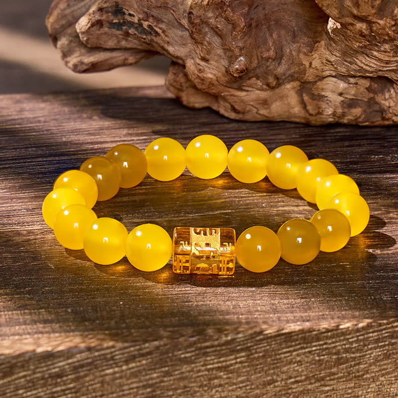 FuAttract Protection Blessing & Good Fortune Om Mani Mantra Lucky Charm Agate Bracelet - image 1