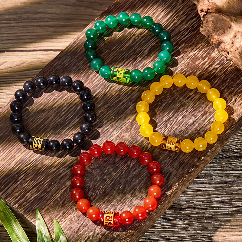 FuAttract Protection Blessing & Good Fortune Om Mani Mantra Lucky Charm Agate Bracelet - image 4
