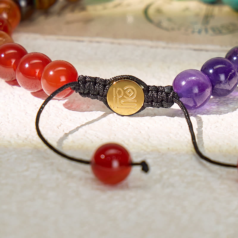 FuAttract Serenity Alignment & Spiritual Harmony Seven Chakra Crystal Adjustable Macrame Bracelet - image 4