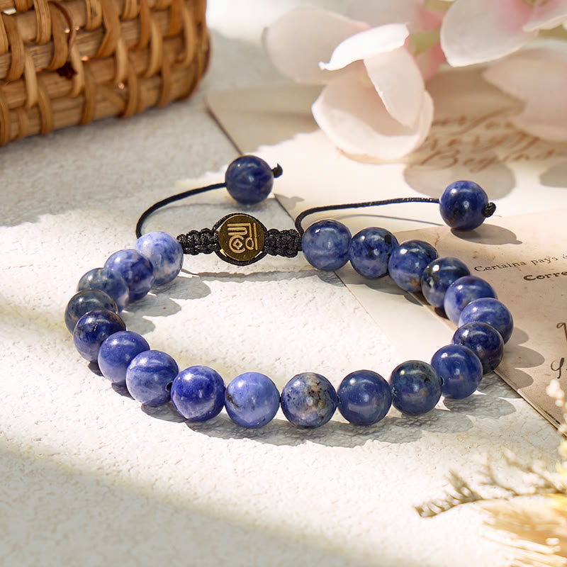 FuAttract Clarity Wisdom & Inner Balance Sodalite Adjustable Macrame Bracelet - 8mm - image 0