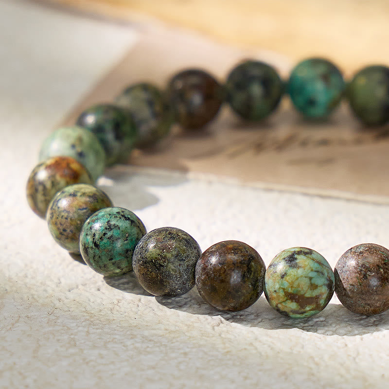FuAttract Grounding Growth & Spiritual Connection African Turquoise Adjustable Macrame Bracelet - image 3