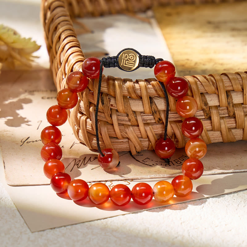 FuAttract Courage Vitality & Passion Red Agate Adjustable Macrame Bracelet - image 1