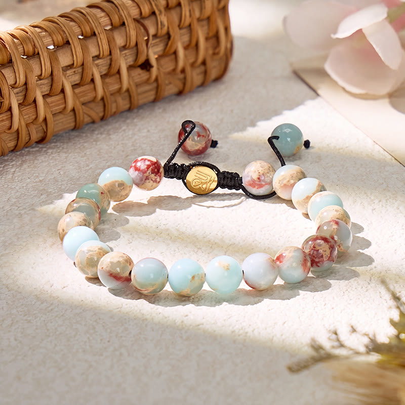 FuAttract Harmony Growth & Healing Shoushan Stone Adjustable Macrame Bracelet - 8mm - image 0