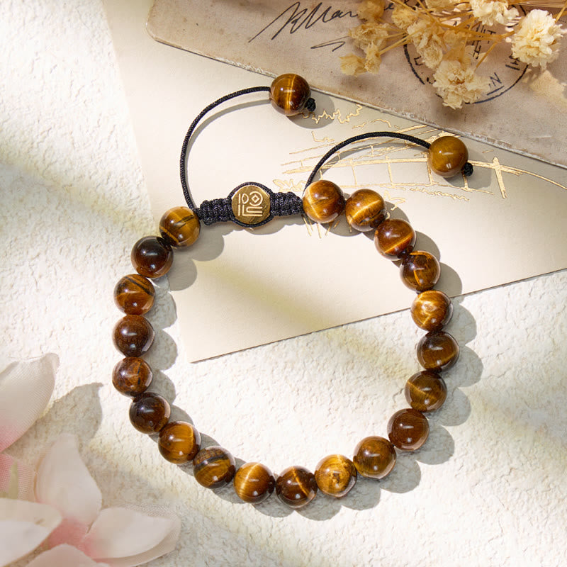 FuAttract Confidence Stability & Courage Tiger's Eye Adjustable Macrame Bracelet - image 2