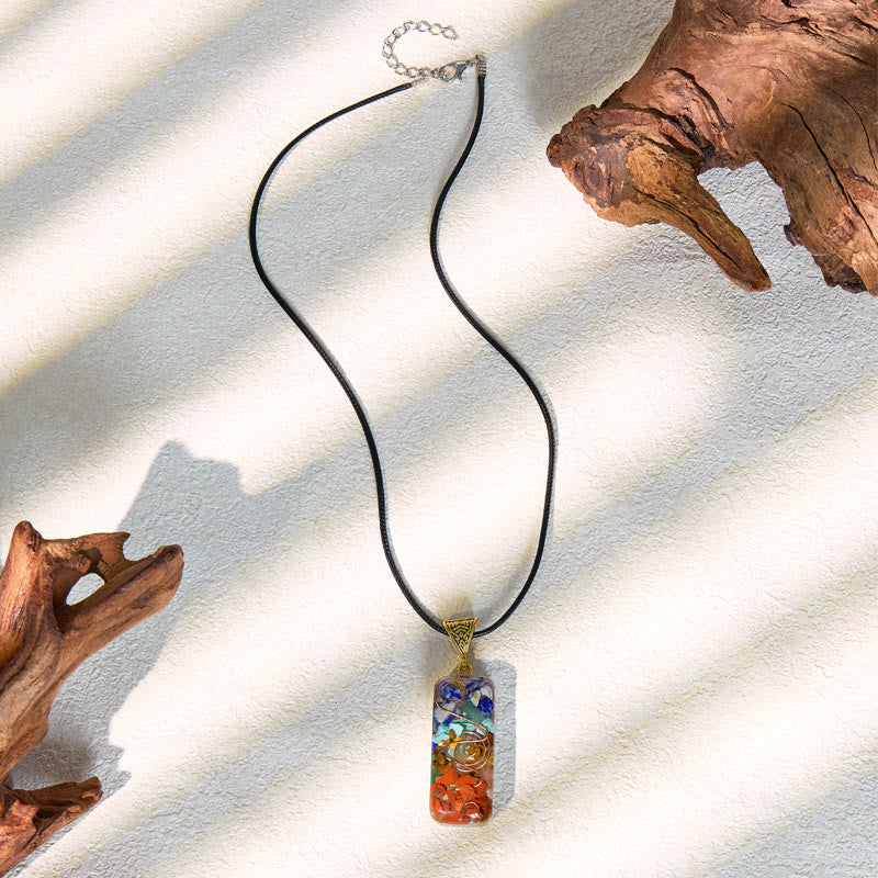 FuAttract Balance Harmony & Serenity Natural Rainbow Crystal Chips Pendant Necklace - image 4