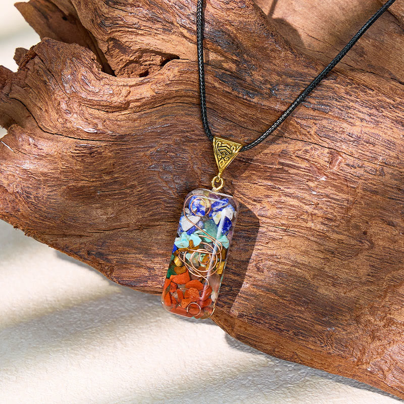 FuAttract Balance Harmony & Serenity Natural Rainbow Crystal Chips Pendant Necklace - image 2