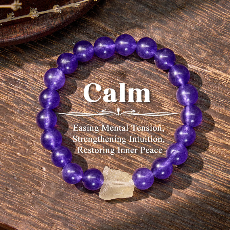 FuAttract Clarity Prosperity & Success Natural Amethyst Citrine Beaded Bracelet - 8mm - image 0
