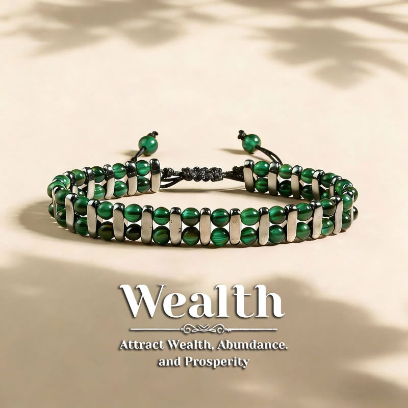 FREE Today: Courage Focus & Stability Red Tiger's Eye Hematite Double Layer Woven Bracelet - Green Tiger Eye - image 2