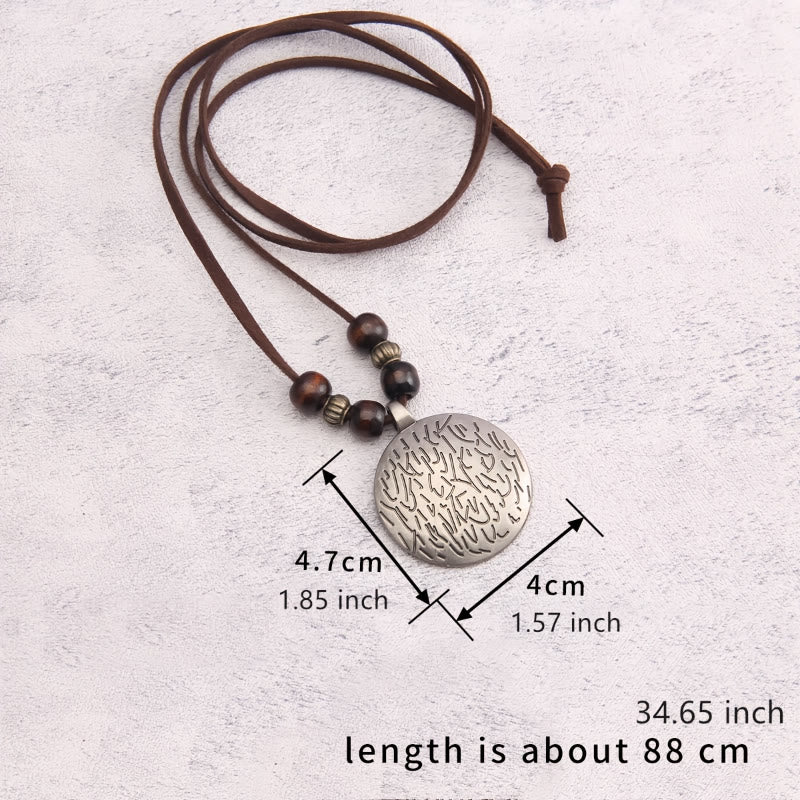 FREE Today: Grounding Harmony & Confidence Vintage Round Pendant Wood Beaded Necklace - image 10