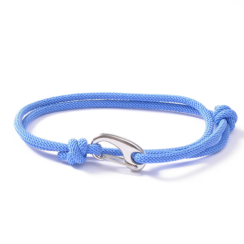 FuAttract Stability Confidence & Connection Stainless Steel Lobster Clasp Double Layer Adjustable Rope Bracelet - Light Blue - image 9