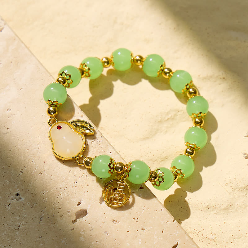 FuAttract Blessing Harmony & Balance Hetian Jade Rabbit Fu Charm Bracelet - image 1