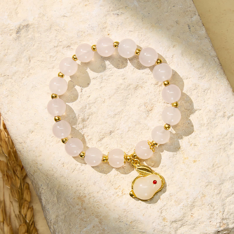 FuAttract Blessing Harmony & Balance Hetian Jade Rabbit Fu Charm Bracelet - Pink Rabbit - image 18