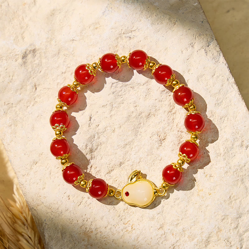 FuAttract Blessing Harmony & Balance Hetian Jade Rabbit Fu Charm Bracelet - White Rabbit 2 - image 14