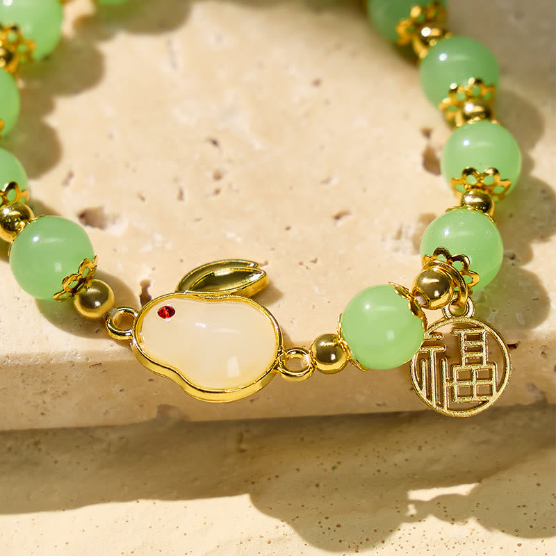 FuAttract Blessing Harmony & Balance Hetian Jade Rabbit Fu Charm Bracelet - image 4