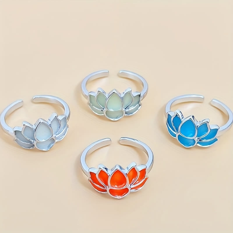 FREE Today: Serenity Purity & Harmony Glow in The Dark Lotus Zinc Alloy Ring - image 1