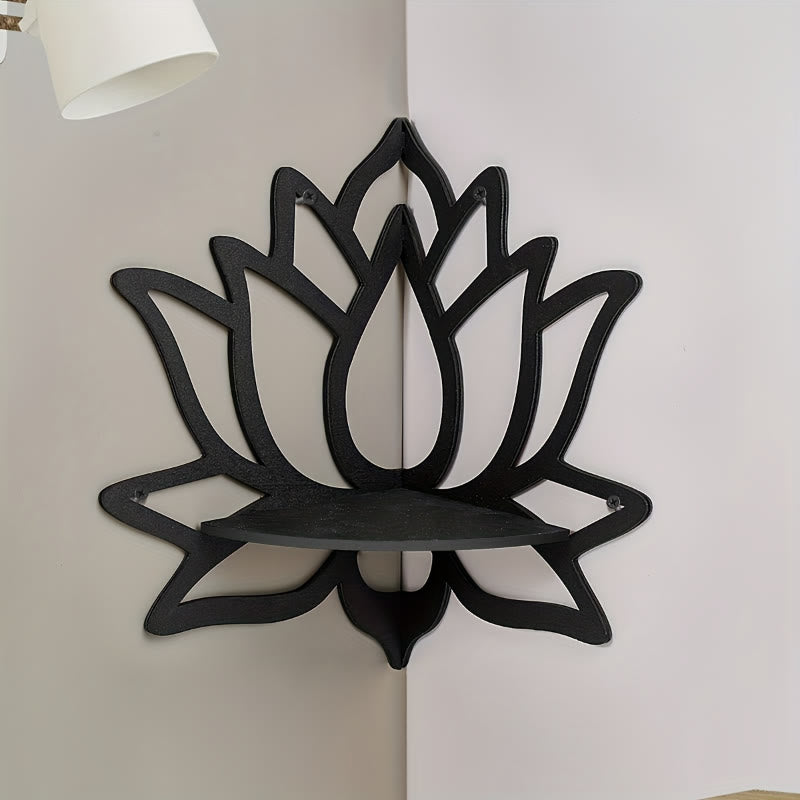 FREE Today: Harmony Peace & Serenity Wood Lotus Hollow Design Wooden Corner Shelf Wall Decor - image 9