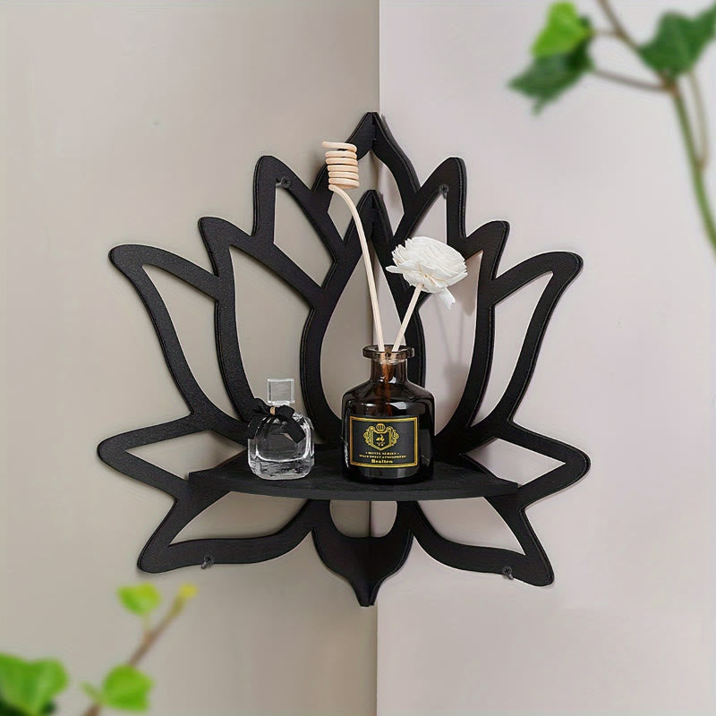 FREE Today: Harmony Peace & Serenity Wood Lotus Hollow Design Wooden Corner Shelf Wall Decor - image 11